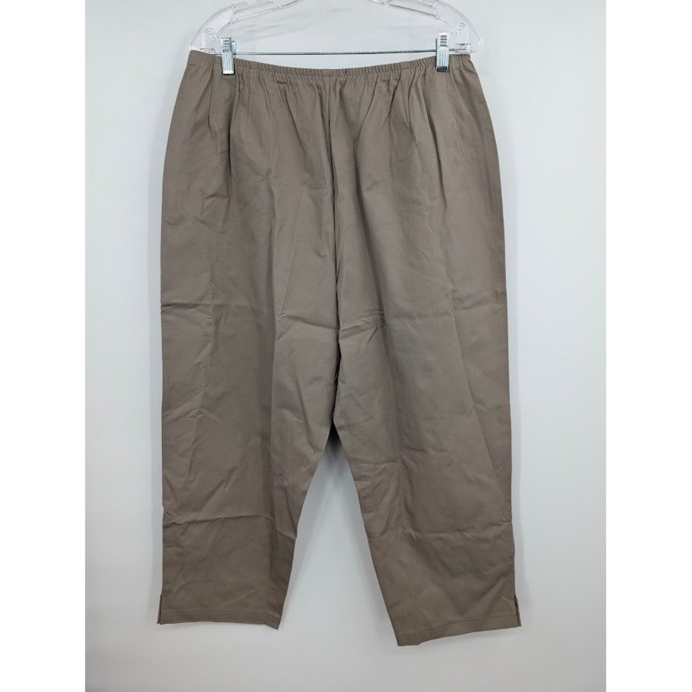 Eileen Fisher NWT Slim Ankle Pants 1X Beige Pull On Stretch Career Casual‎ - Picture 7 of 8